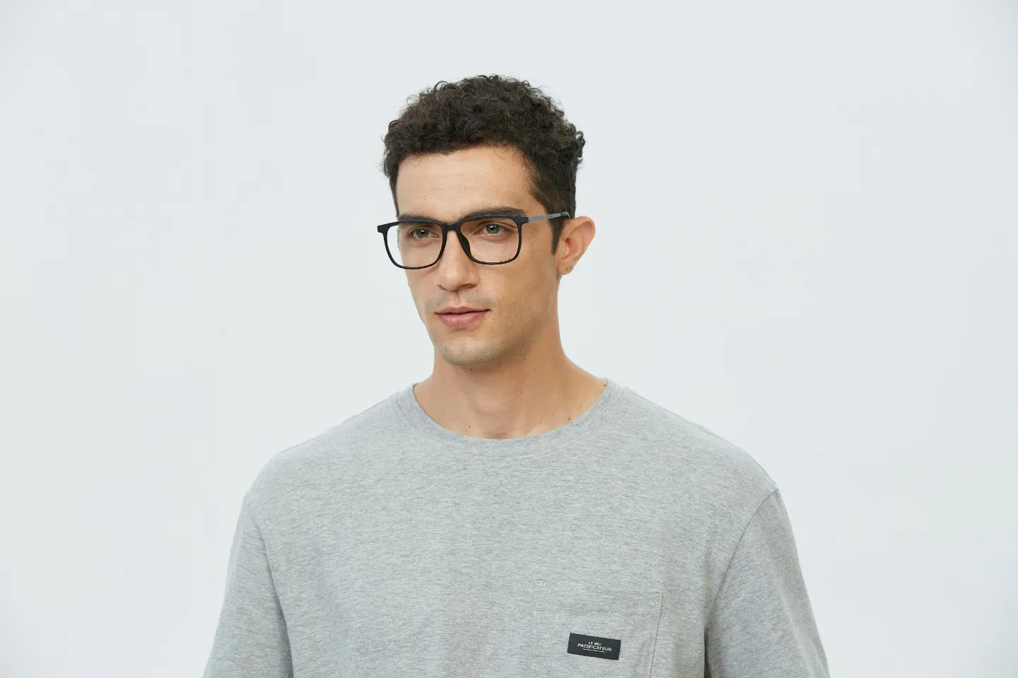 man wearing eyeglass